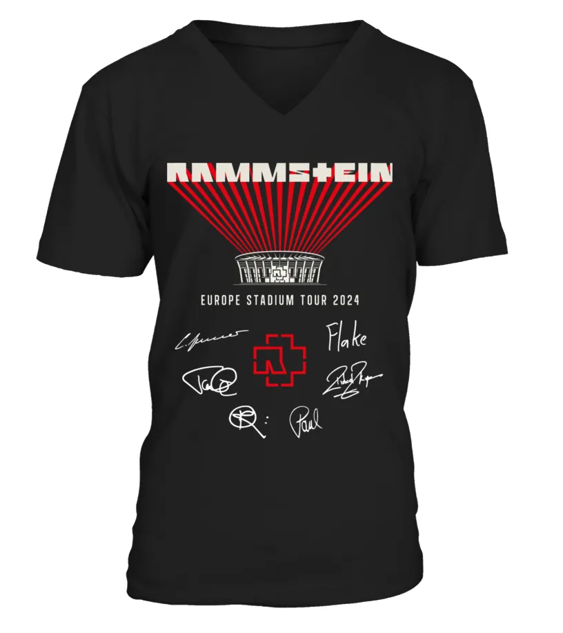 2 SIDE  RAMMSTEIN  EUROPE STADIUM TOUR 2024 CAMISETA CUELLO EN V UNISEX