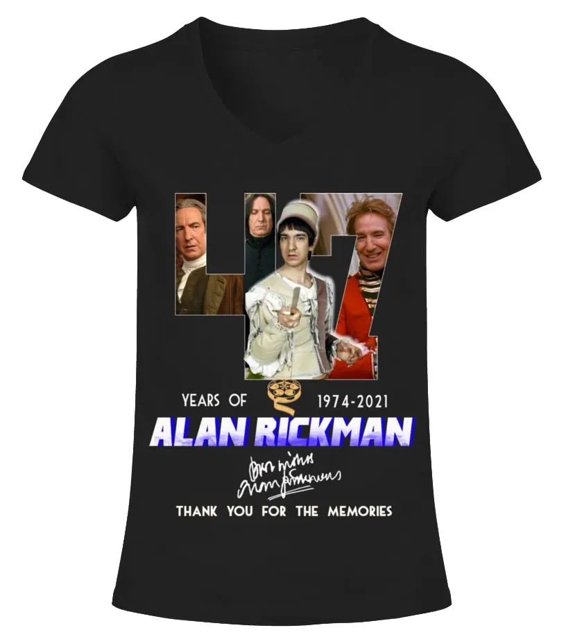 ALAN RICKMAN 47 YEARS OF 19742021 CAMISETA CUELLO PICO MUJER