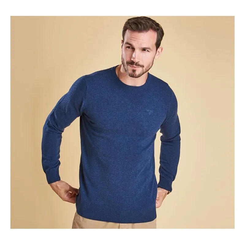 Barbour Essential Lambswool Crew Neck Blue