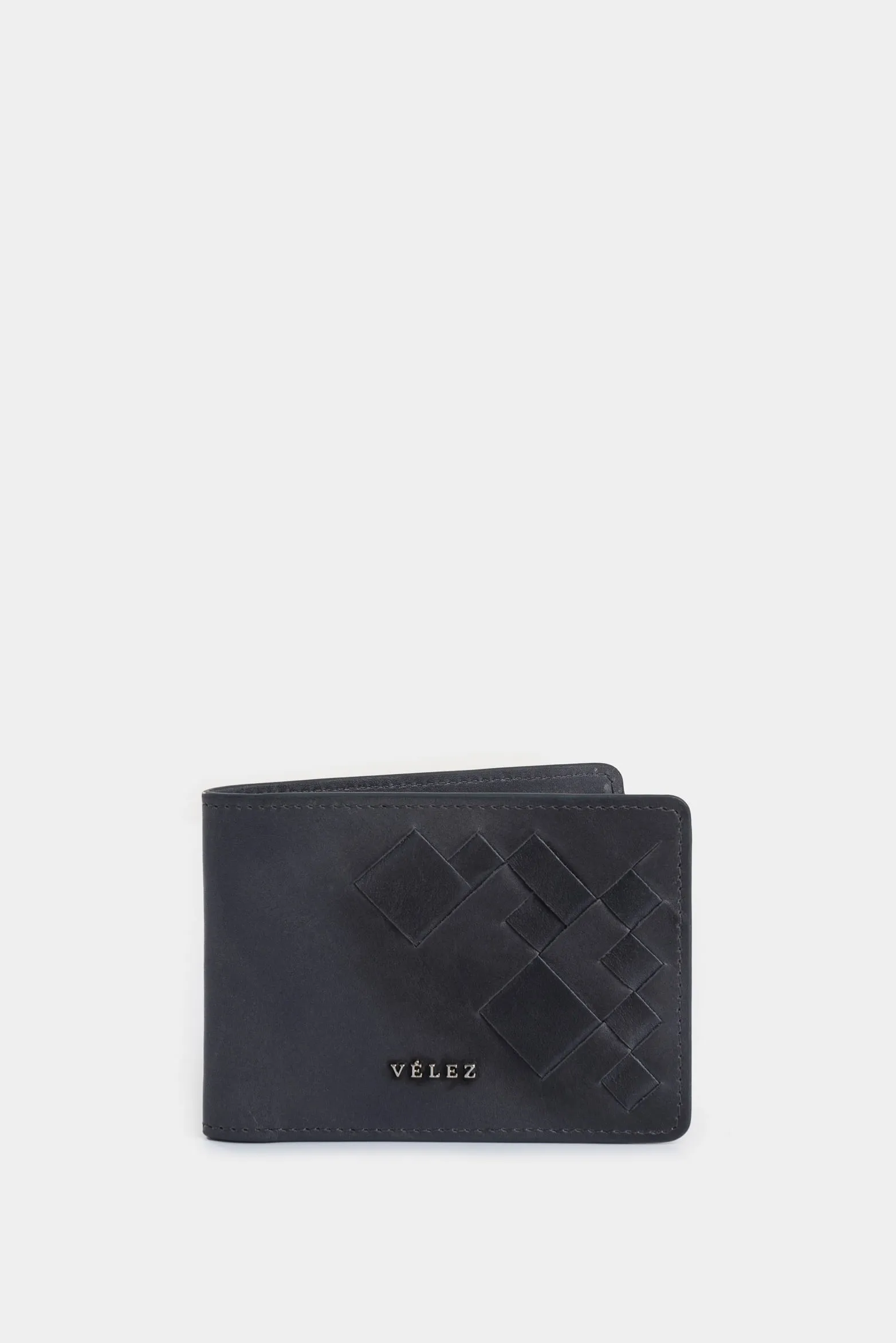 Billetera Lyra de cuero para hombre detalle tejido