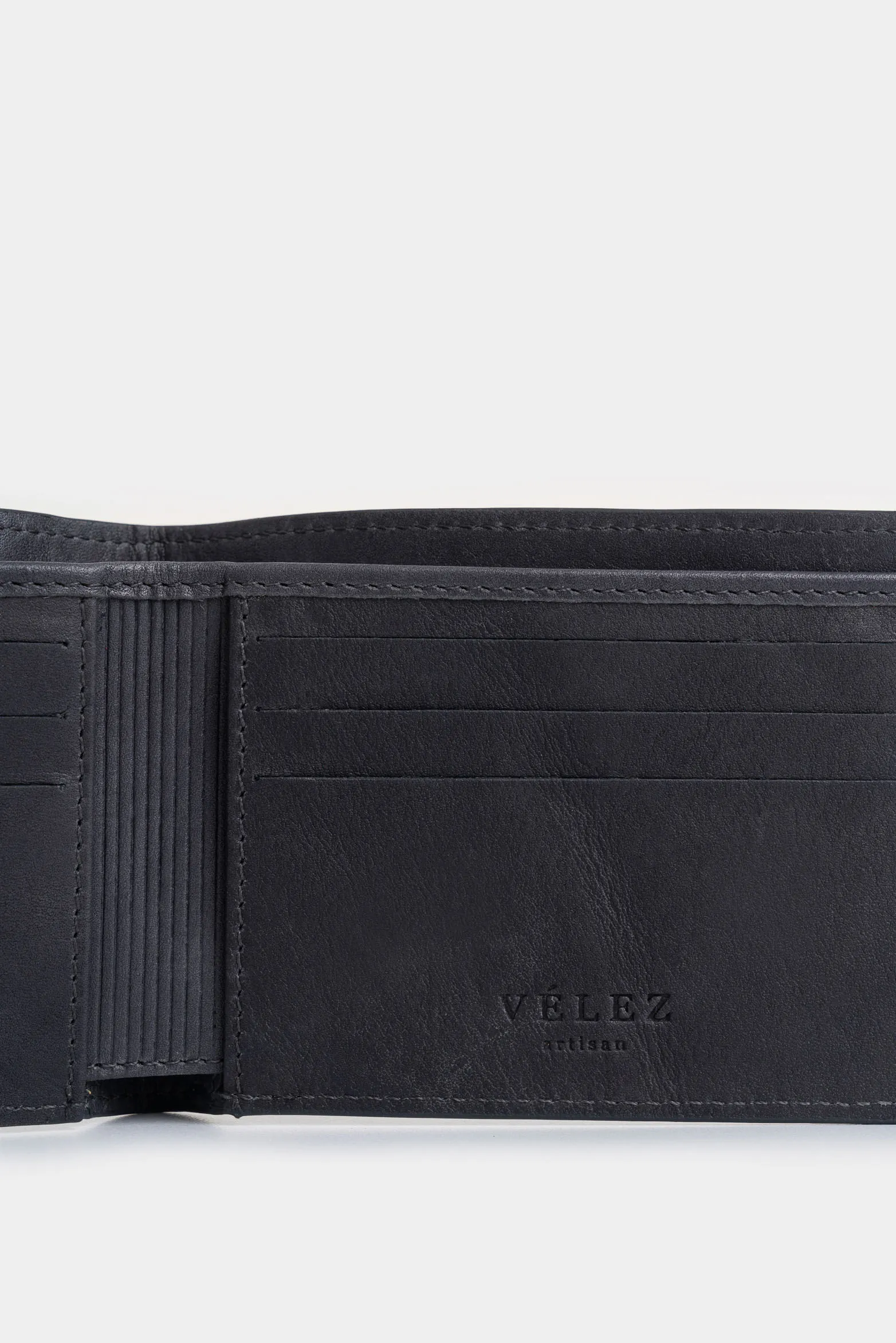 Billetera Lyra de cuero para hombre detalle tejido