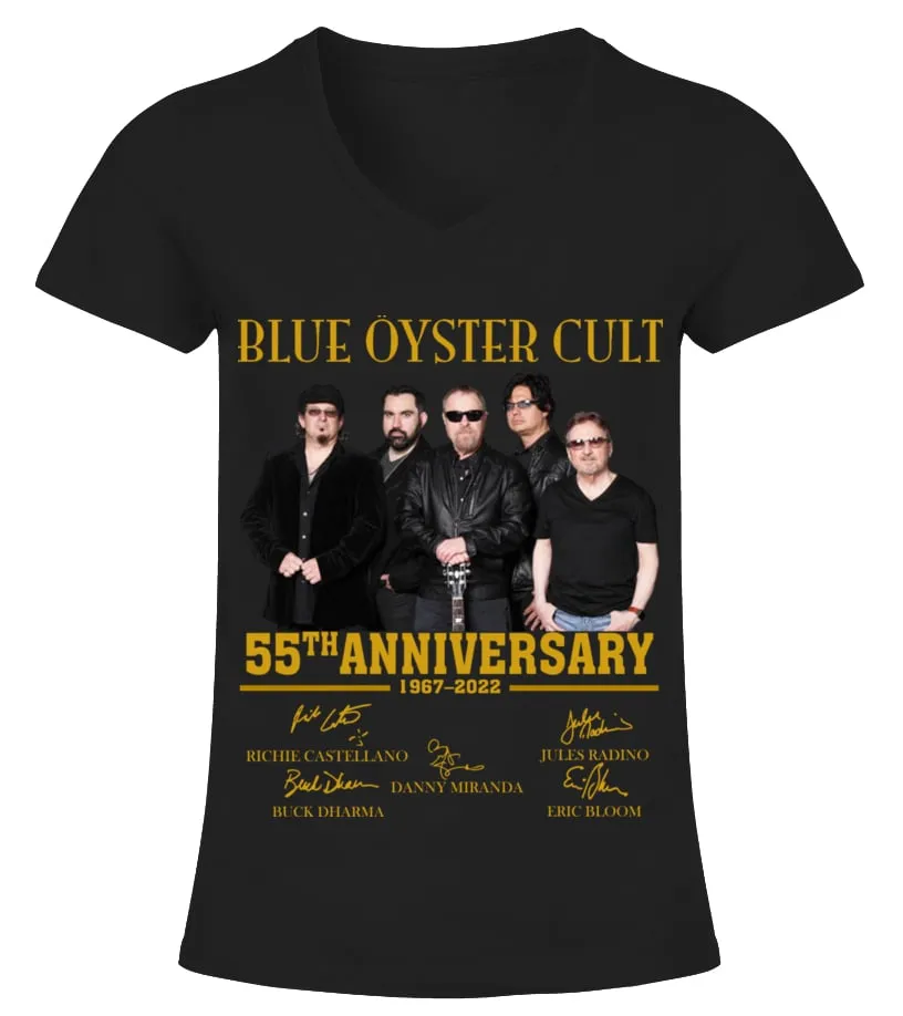 BLUE OYSTER CULT 55TH ANNIVERSARY Camiseta cuello pico Mujer