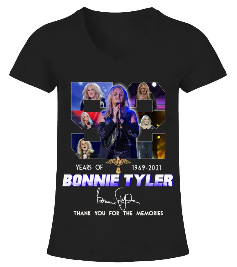 BONNIE TYLER 52 YEARS OF 19692021 CAMISETA CUELLO PICO MUJER