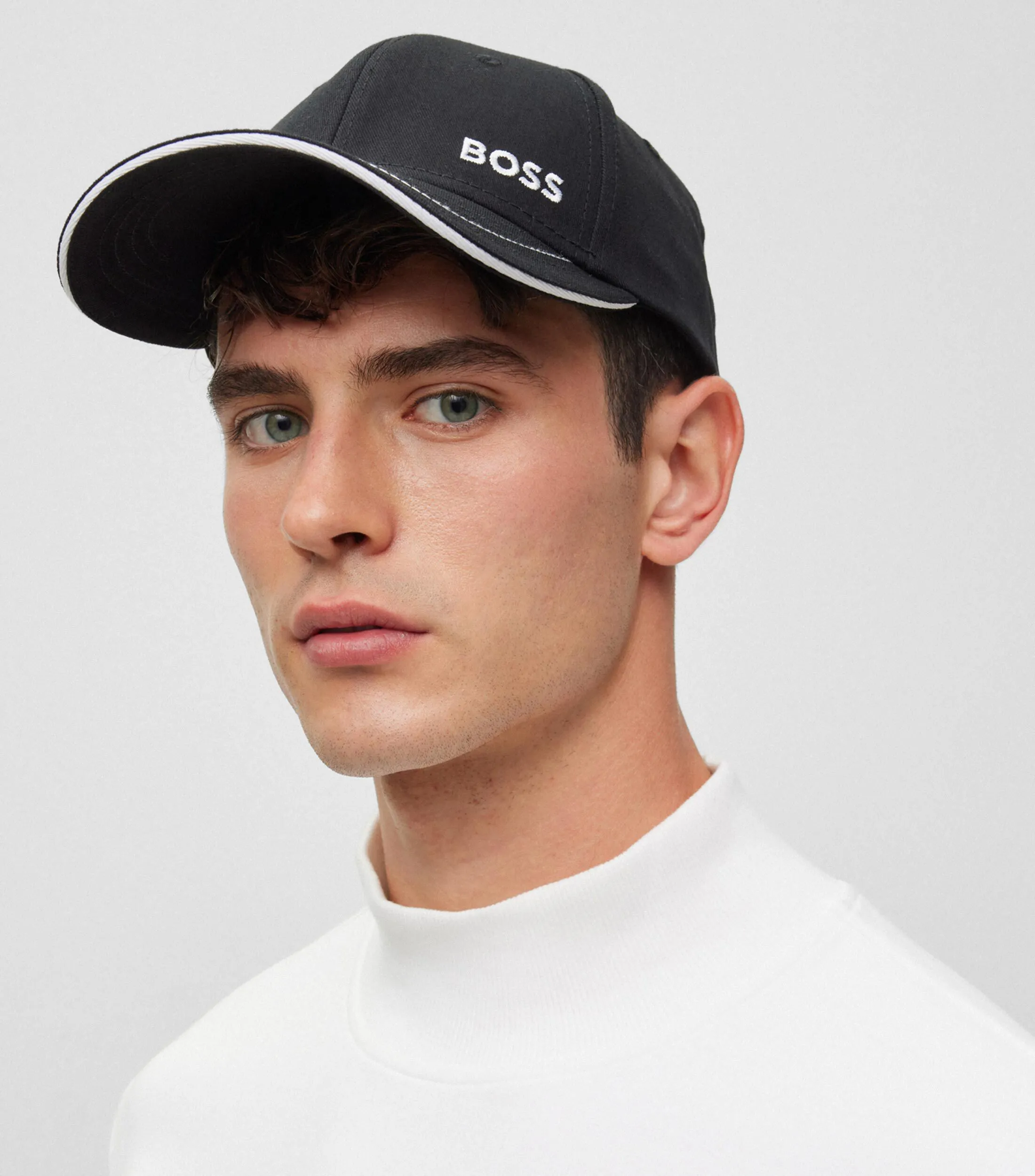 Boss Gorra de sarga de algodón con detalle de logo Hombre