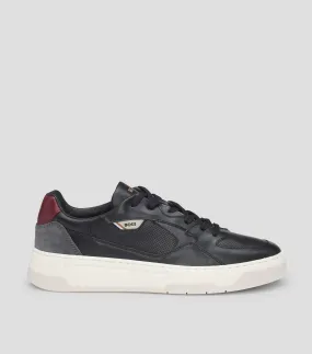 Boss Tenis de piel mixta con empeine a capas Hombre