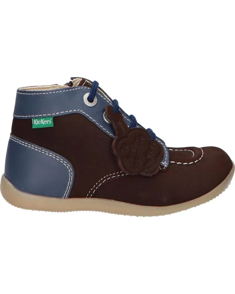 BOTAS DE NIñA Y NIñO KICKERS 85996710 BONZIP 93 MARRON FONCE MA