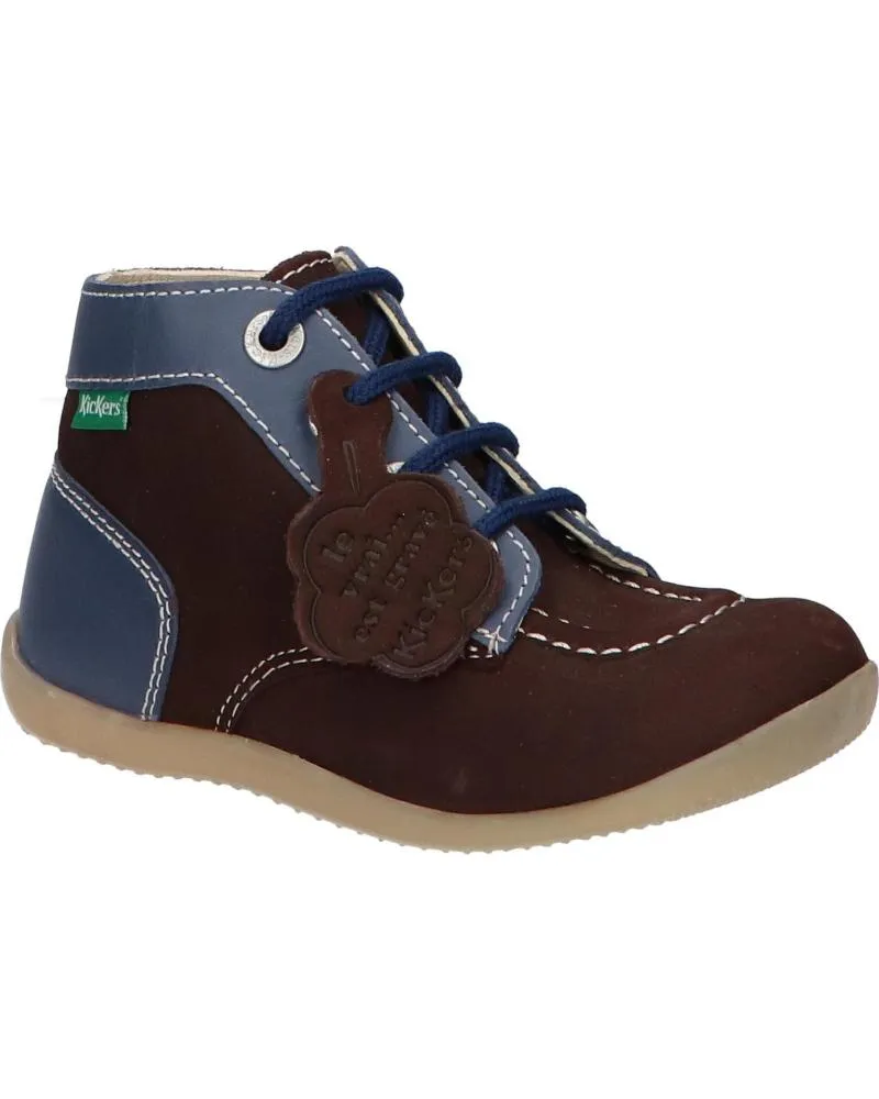 BOTAS DE NIñA Y NIñO KICKERS 85996710 BONZIP 93 MARRON FONCE MA