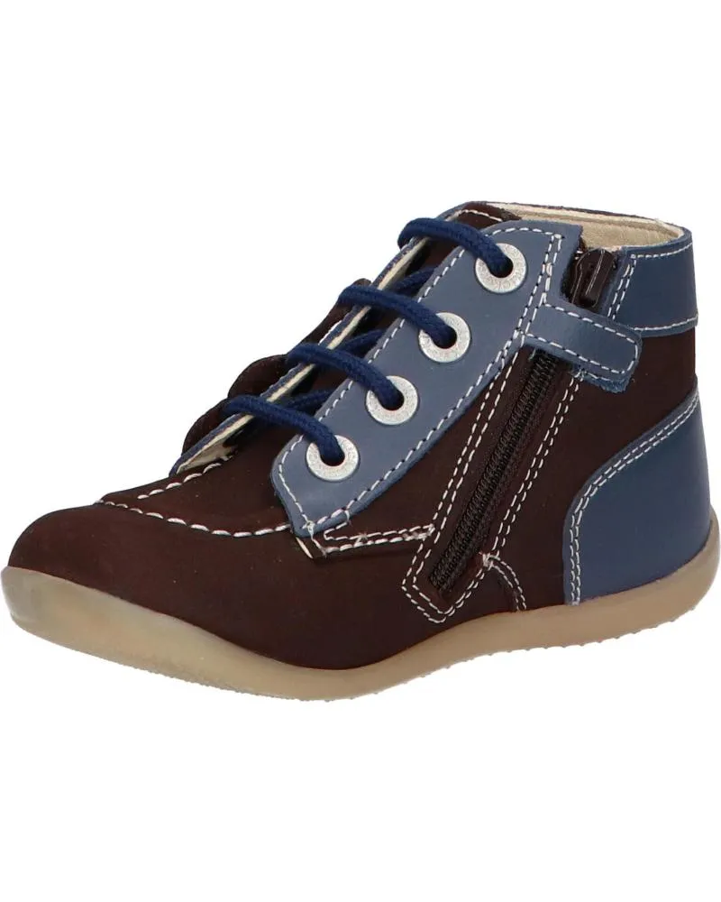 BOTAS DE NIñA Y NIñO KICKERS 85996710 BONZIP 93 MARRON FONCE MA