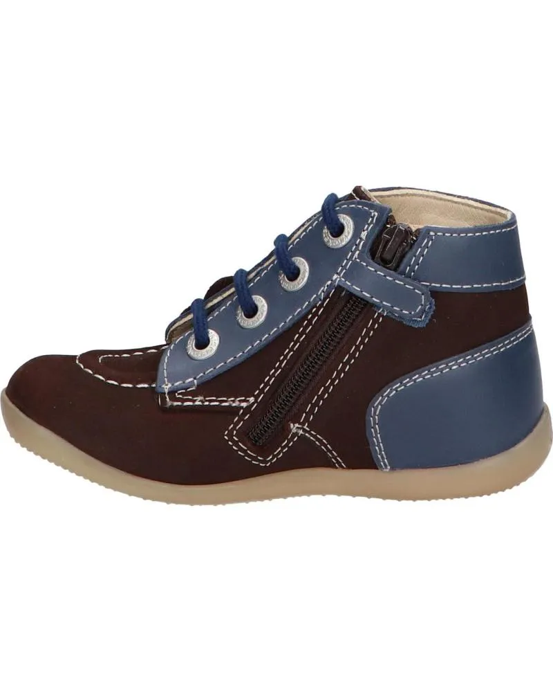 BOTAS DE NIñA Y NIñO KICKERS 85996710 BONZIP 93 MARRON FONCE MA