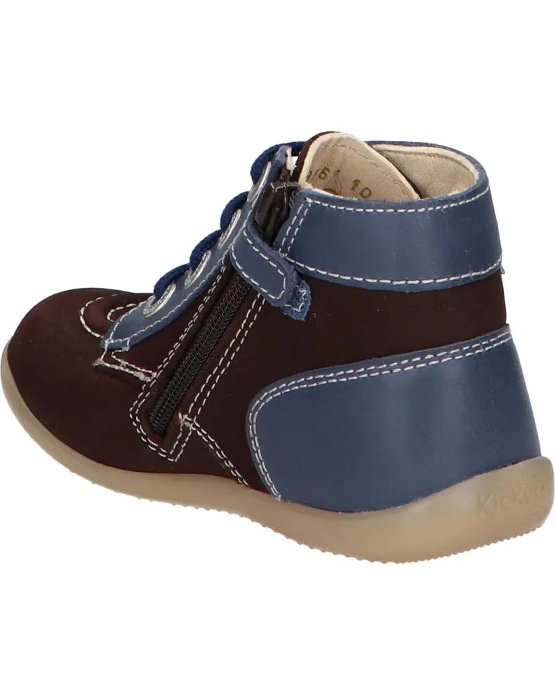 BOTAS DE NIñA Y NIñO KICKERS 85996710 BONZIP 93 MARRON FONCE MA