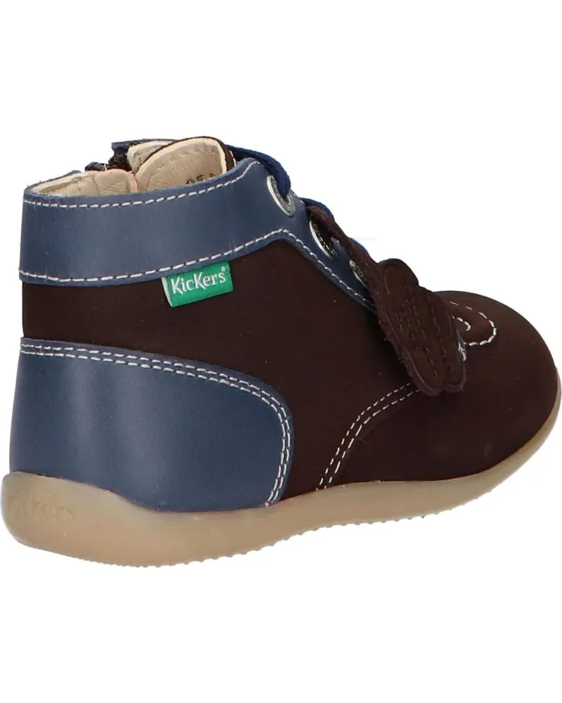 BOTAS DE NIñA Y NIñO KICKERS 85996710 BONZIP 93 MARRON FONCE MA