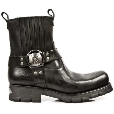 Botas moteras negras cortas hombre
