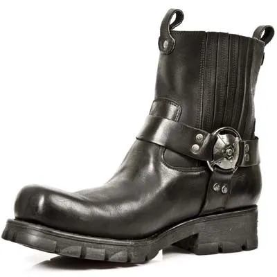 Botas moteras negras cortas hombre
