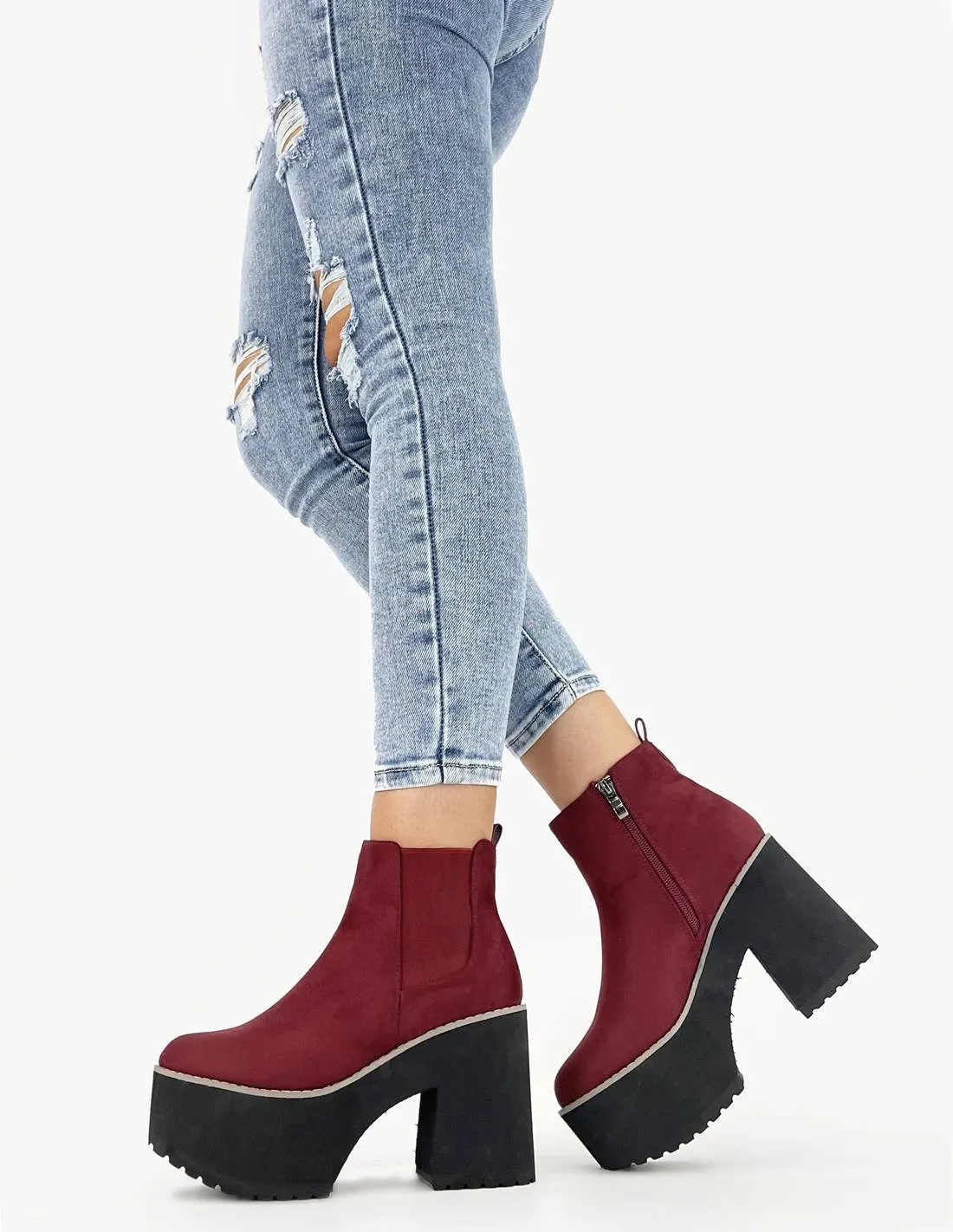 Botin marin burdeos