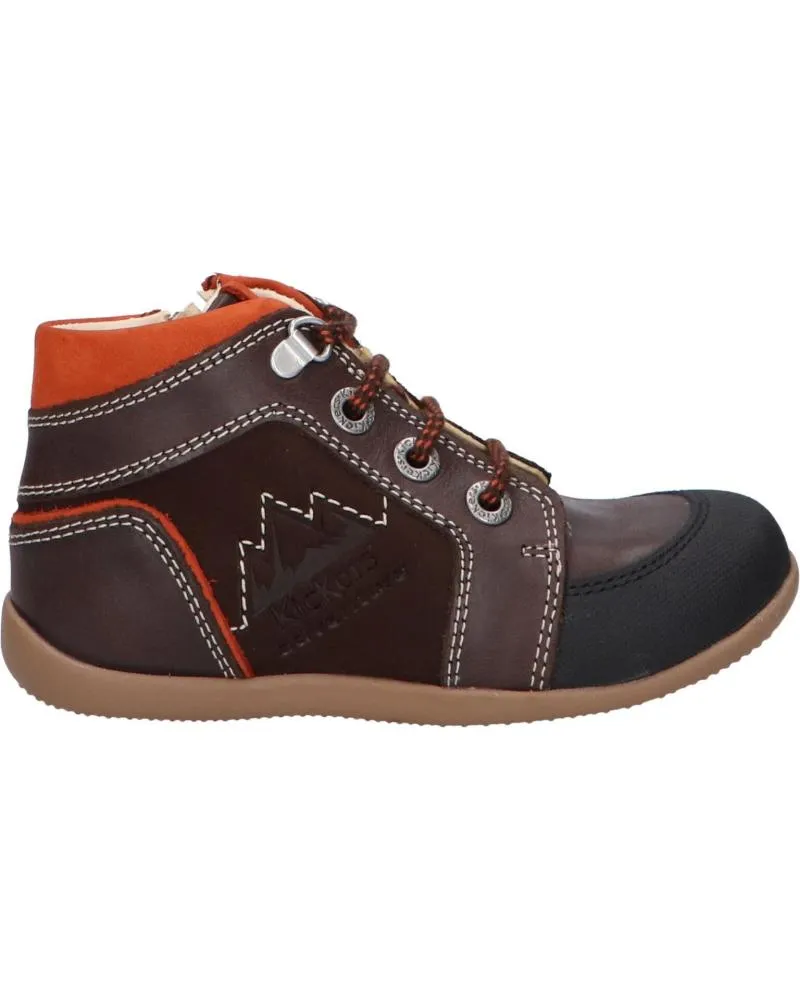 BOTINES DE NIñO KICKERS 87860210 BINS MOUNTAIN 92 MARRON FONCE OR
