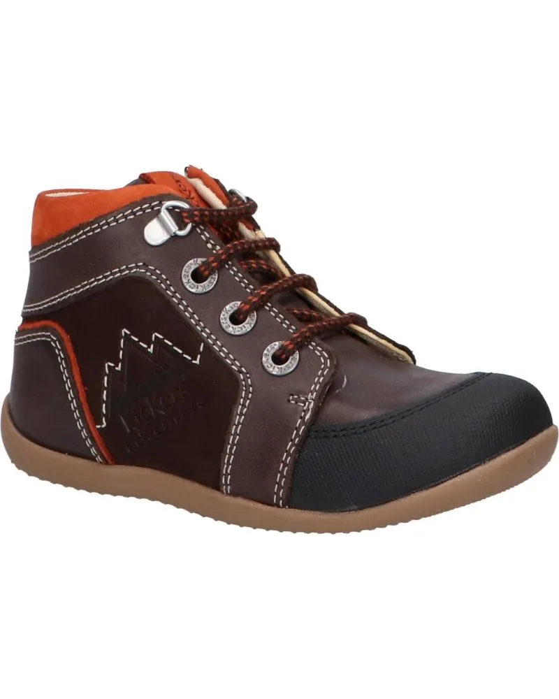 BOTINES DE NIñO KICKERS 87860210 BINS MOUNTAIN 92 MARRON FONCE OR