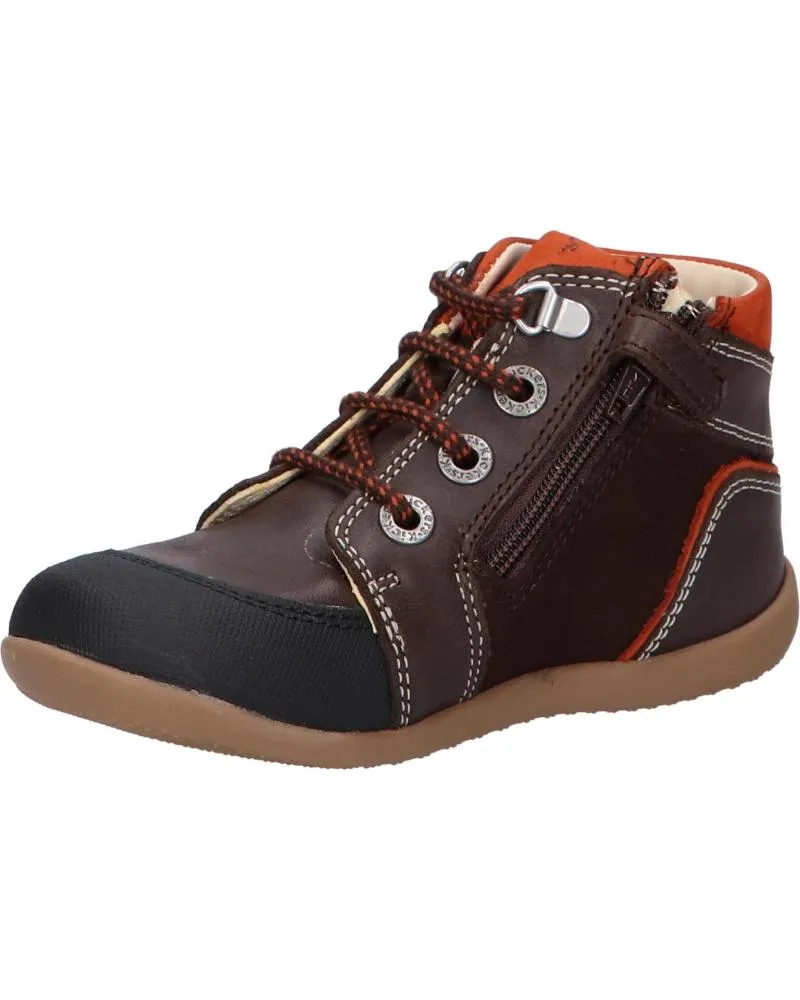 BOTINES DE NIñO KICKERS 87860210 BINS MOUNTAIN 92 MARRON FONCE OR