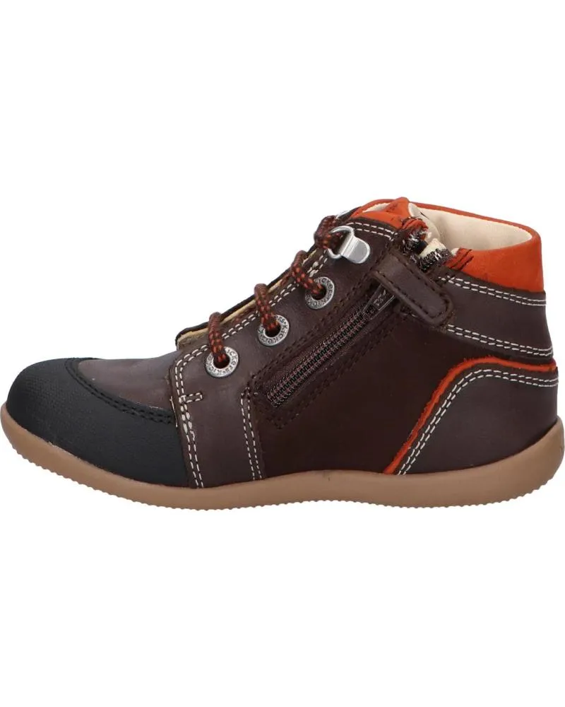 BOTINES DE NIñO KICKERS 87860210 BINS MOUNTAIN 92 MARRON FONCE OR