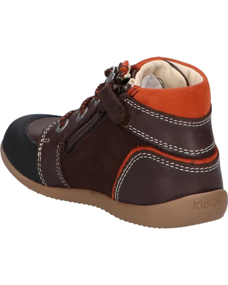 BOTINES DE NIñO KICKERS 87860210 BINS MOUNTAIN 92 MARRON FONCE OR