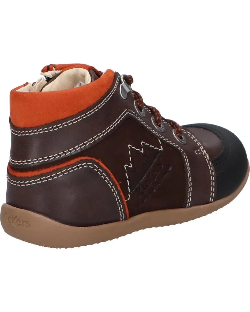 BOTINES DE NIñO KICKERS 87860210 BINS MOUNTAIN 92 MARRON FONCE OR