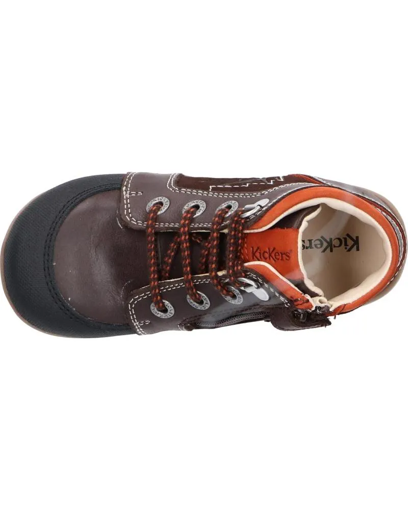 BOTINES DE NIñO KICKERS 87860210 BINS MOUNTAIN 92 MARRON FONCE OR