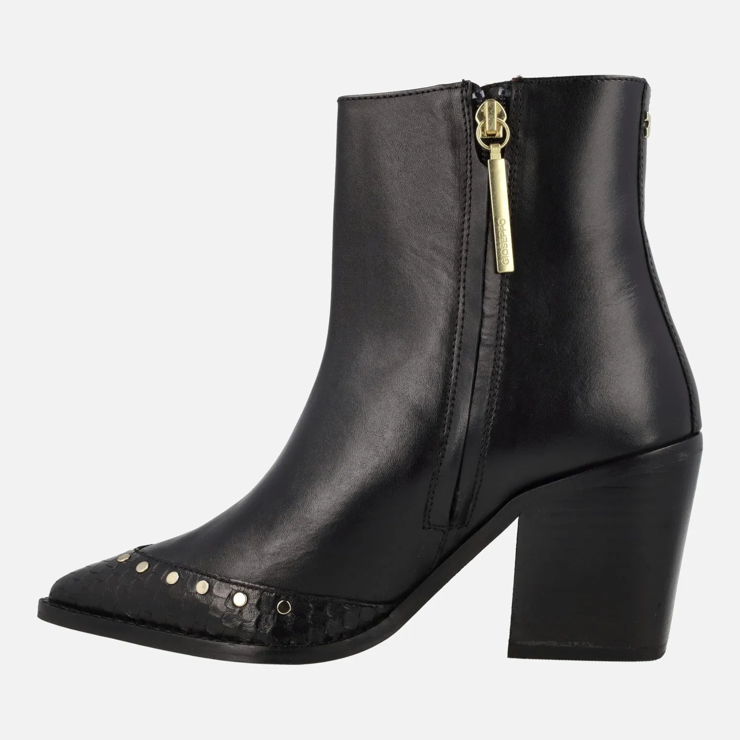 Botines negros de piel con tachuelas Maissau