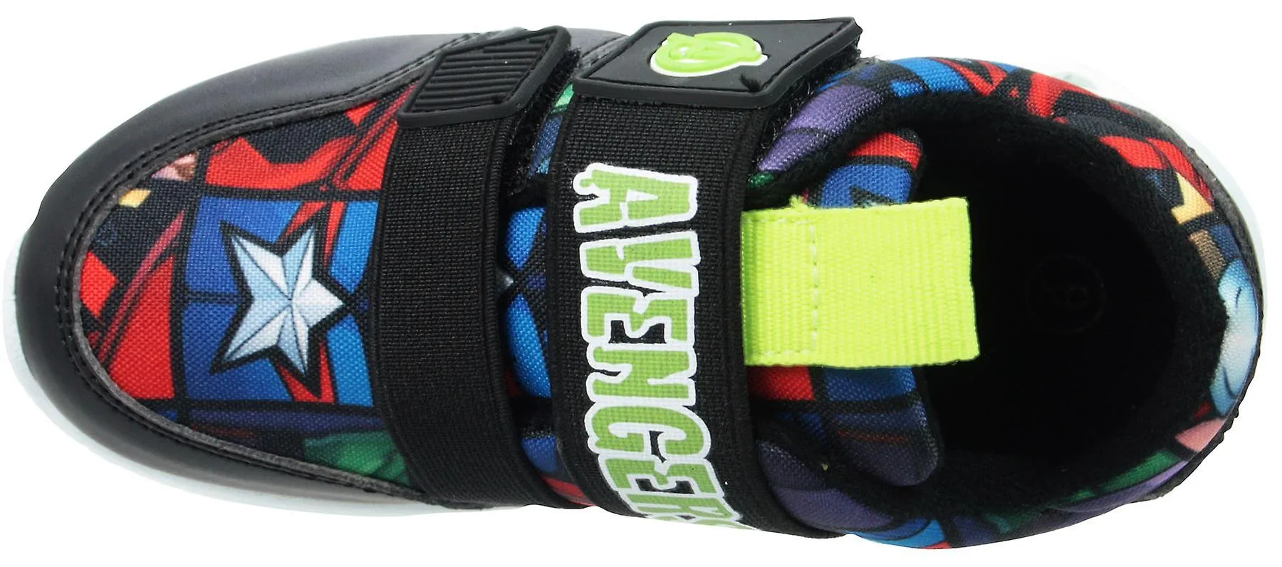 BOYS BLACK MARVEL AVENGERS SíMBOLOS LOWTOP SPORTS TRAINER UK TALLAS NIñO 82