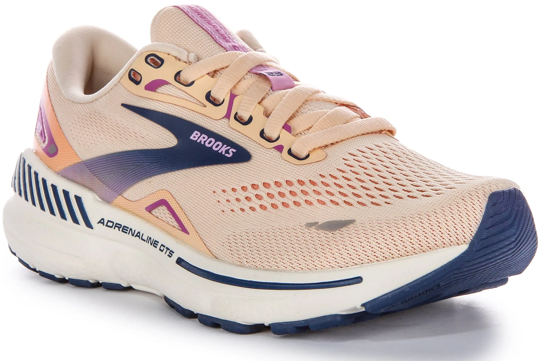 Brooks Adrenaline GTS 23 Lighter Cushion Body Supprt Zapatillas De Malla Para Mujer En Melocotón