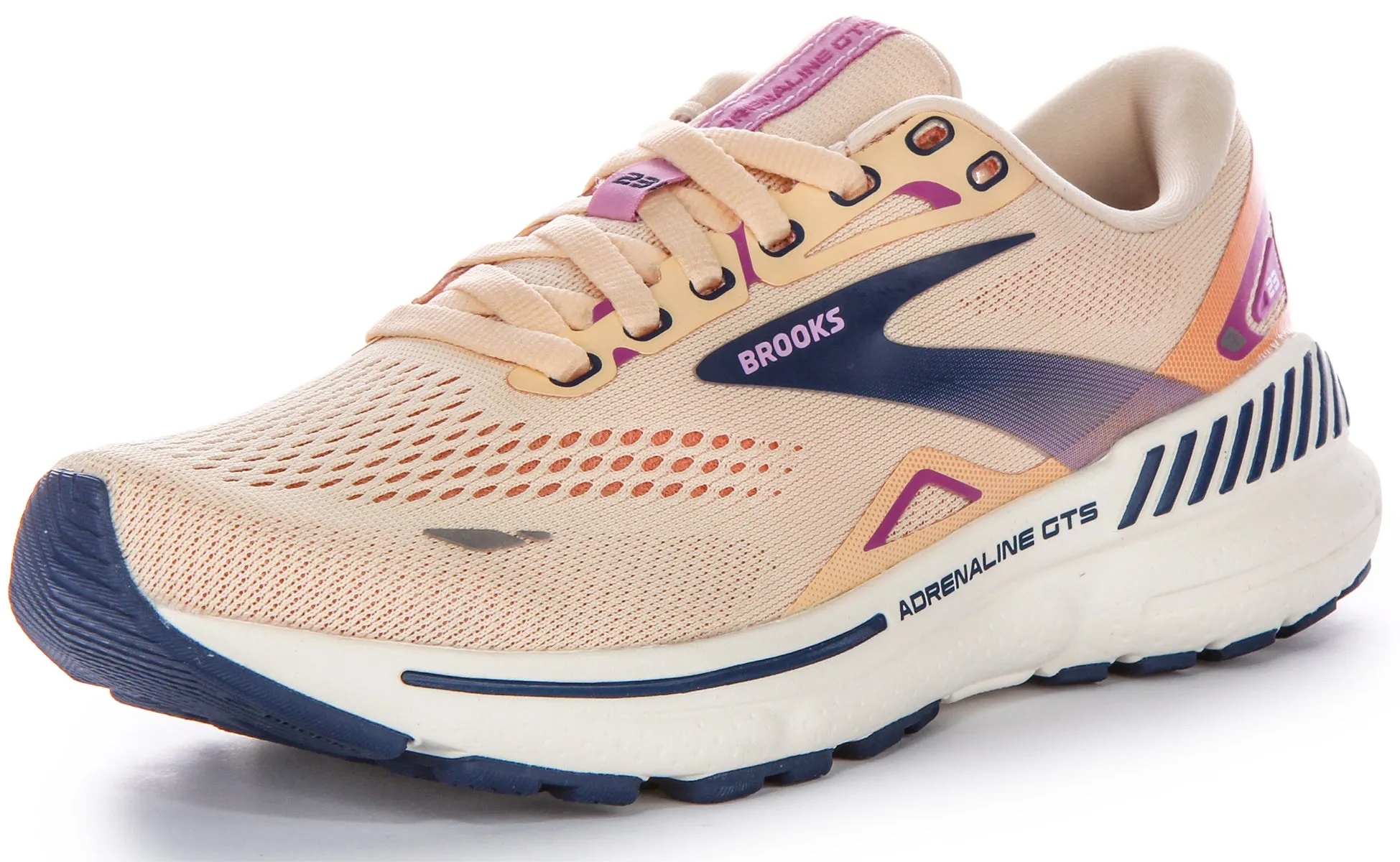 Brooks Adrenaline GTS 23 Lighter Cushion Body Supprt Zapatillas De Malla Para Mujer En Melocotón