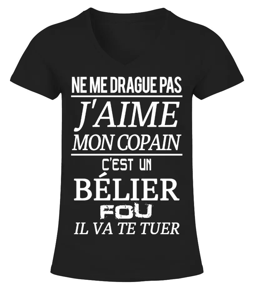BÉLIER  J'AIME MON COPAIN CAMISETA CUELLO PICO MUJER