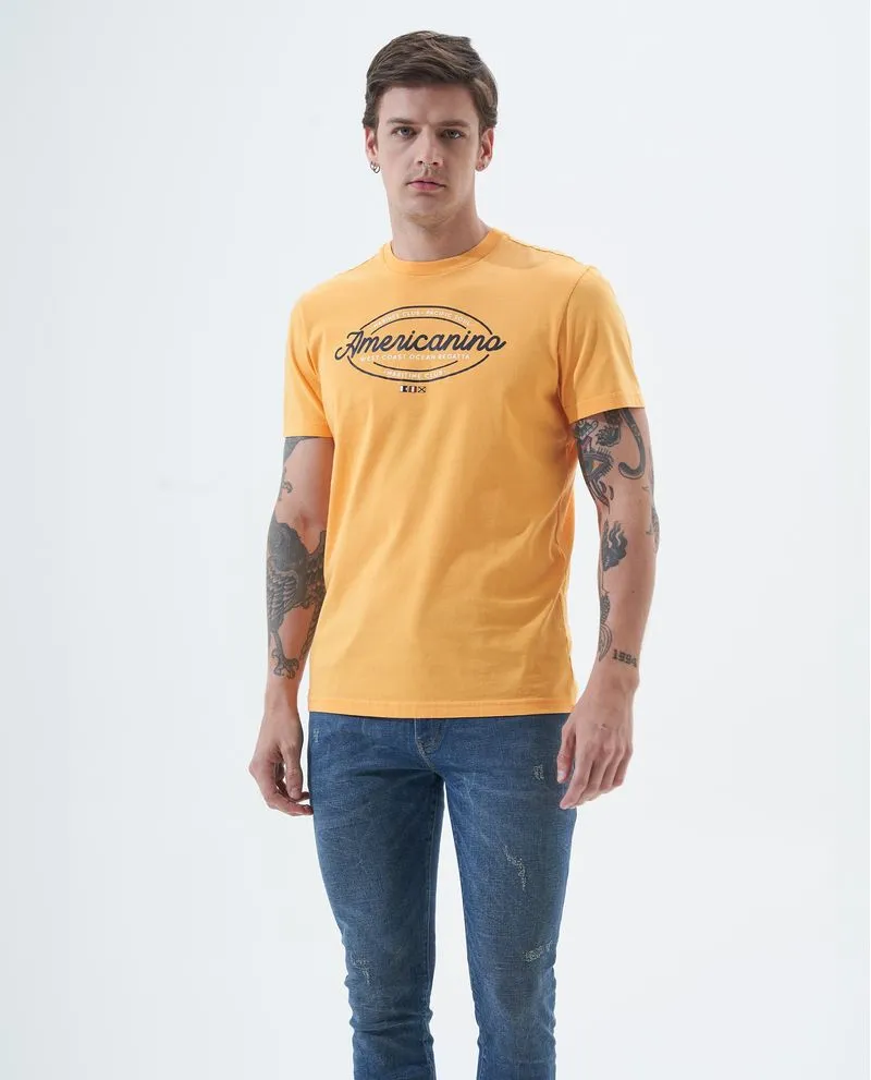 Camiseta con cuello en rib para hombre