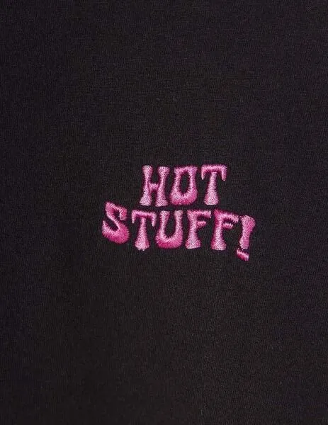 CAMISETA KAOTIKO WASHED HOT STUFF HEART  BLACK