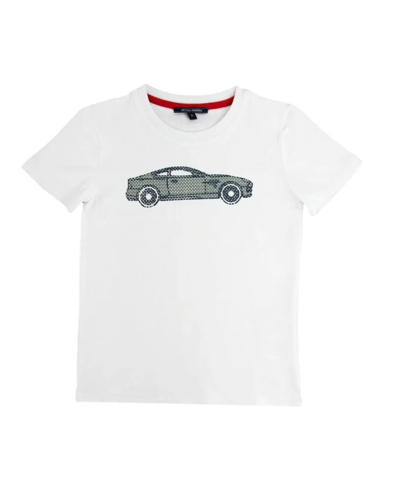 Camiseta Niño Aston Martin Blanca Coche
