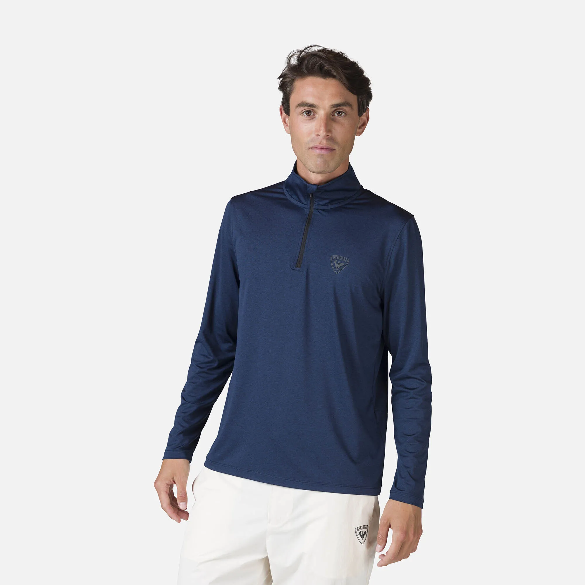 Camiseta Slub Active con media cremallera para hombre