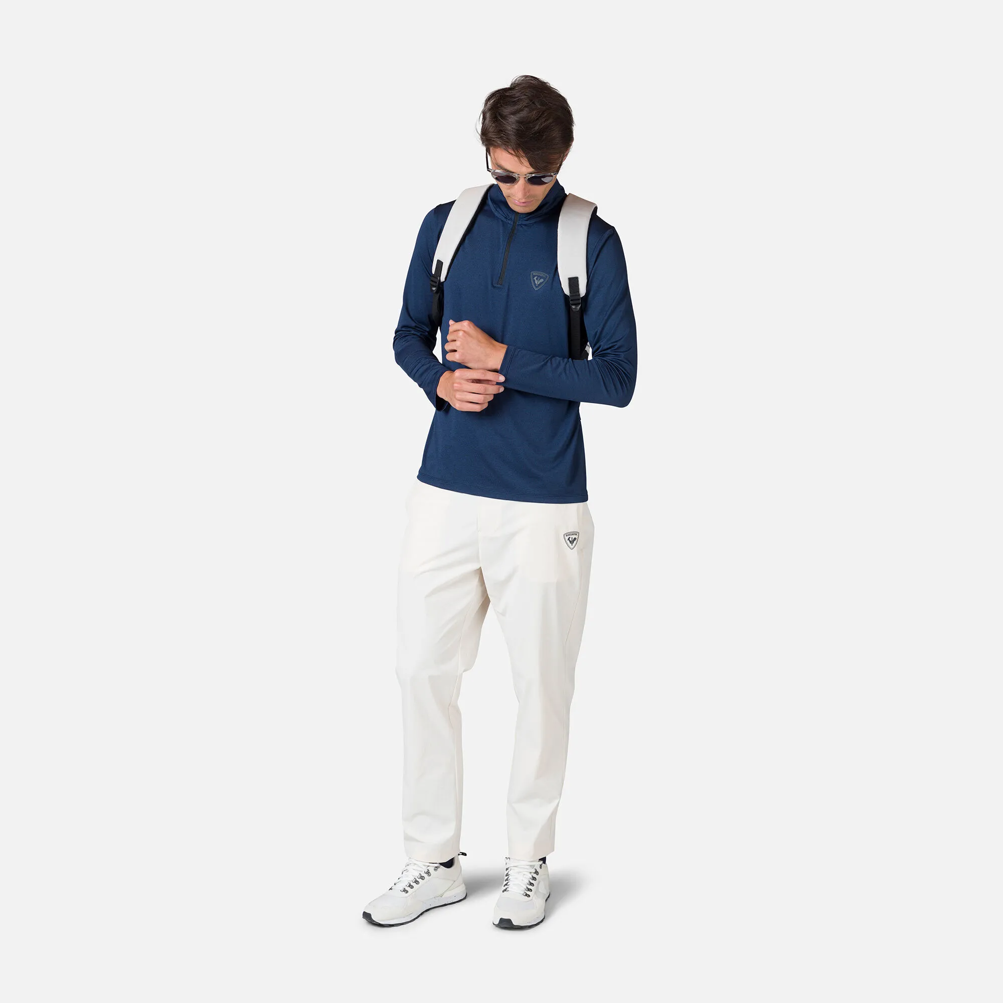 Camiseta Slub Active con media cremallera para hombre