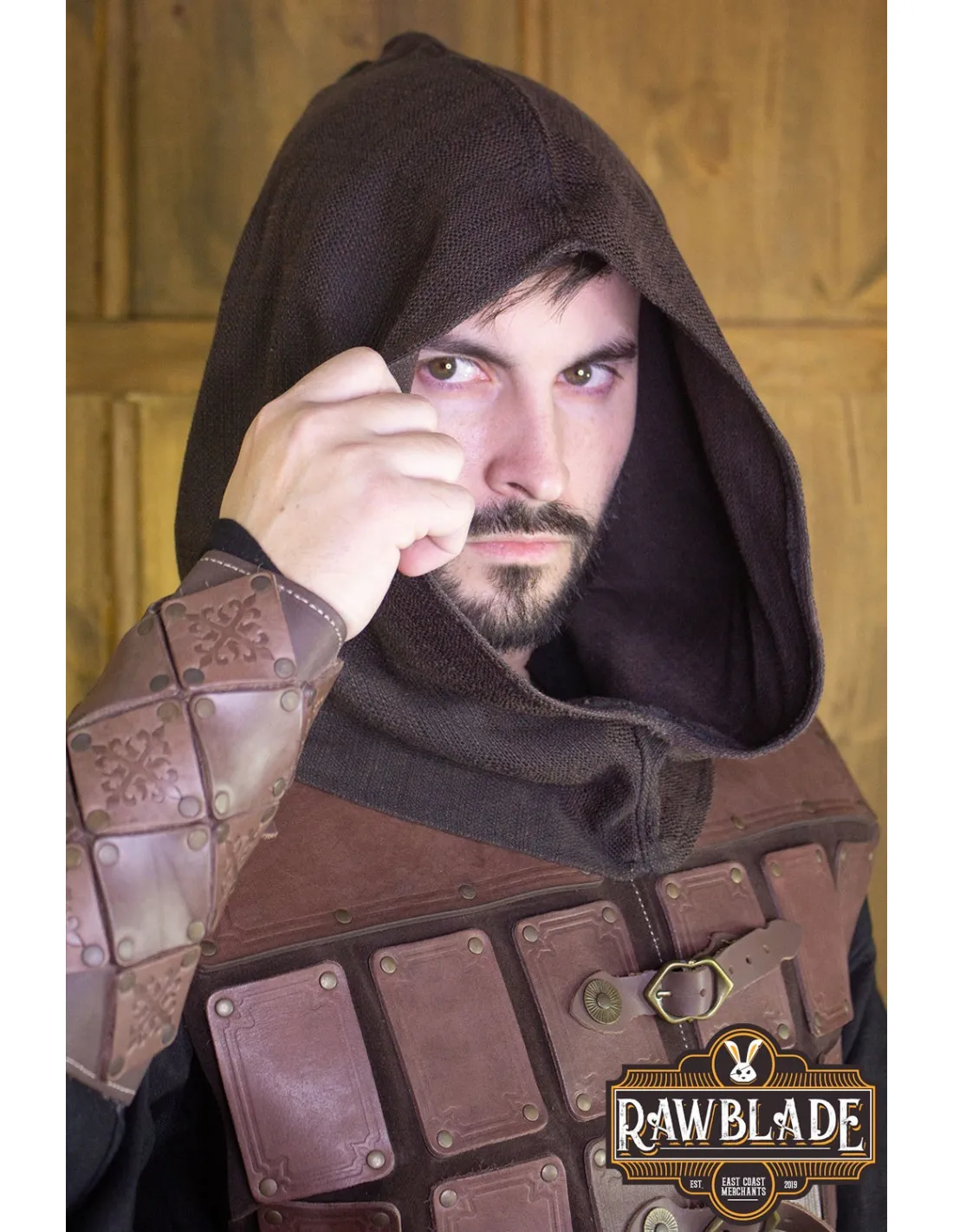 CAPUCHA LEñADOR Y CAMPESINO MEDIEVAL  MARRóN