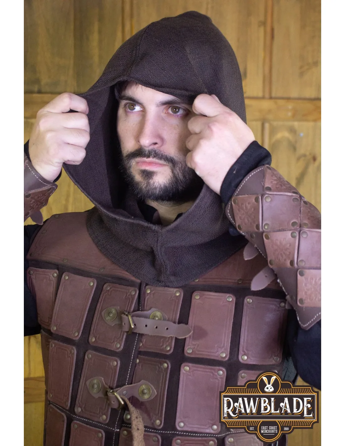 CAPUCHA LEñADOR Y CAMPESINO MEDIEVAL  MARRóN