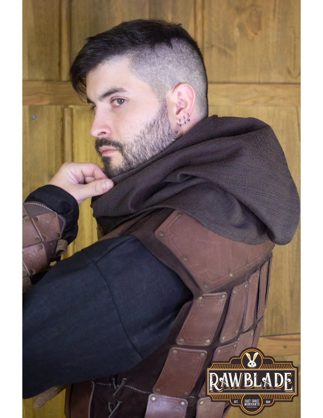 CAPUCHA LEñADOR Y CAMPESINO MEDIEVAL  MARRóN