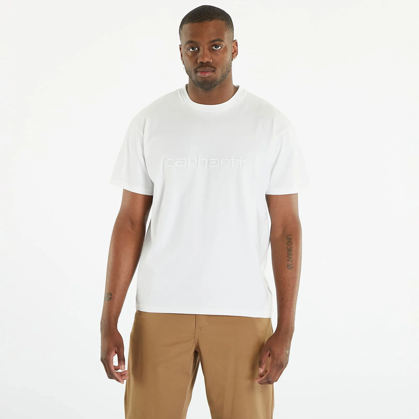 CARHARTT WIP DUSTER SHORT SLEEVE TSHIRT UNISEX WHITE GARMENT DYED