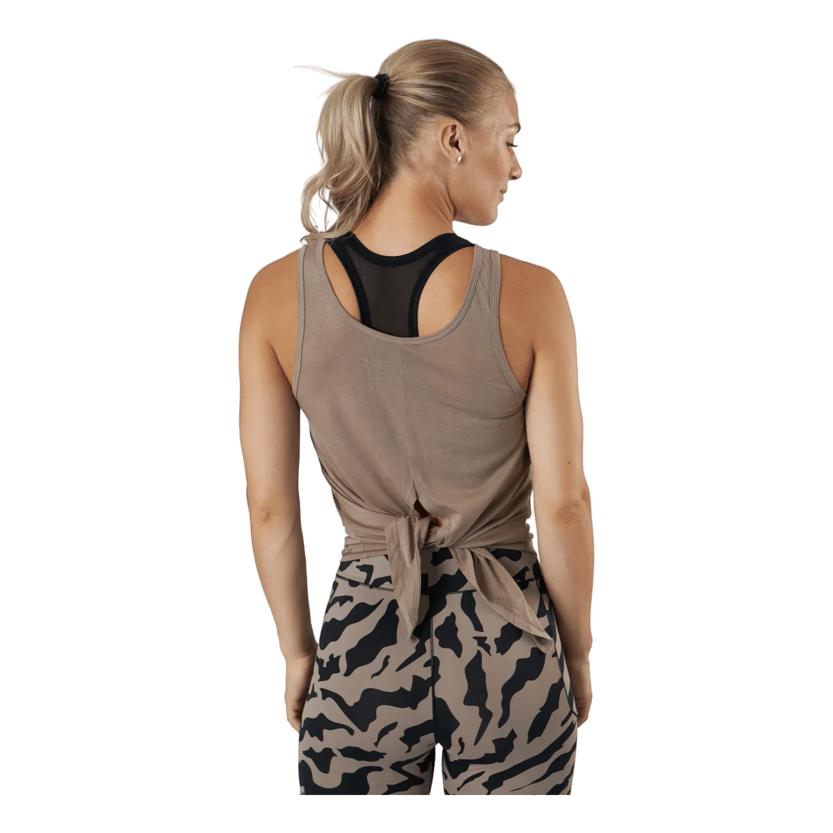 Casall Tie Back Tank Taupe Grey