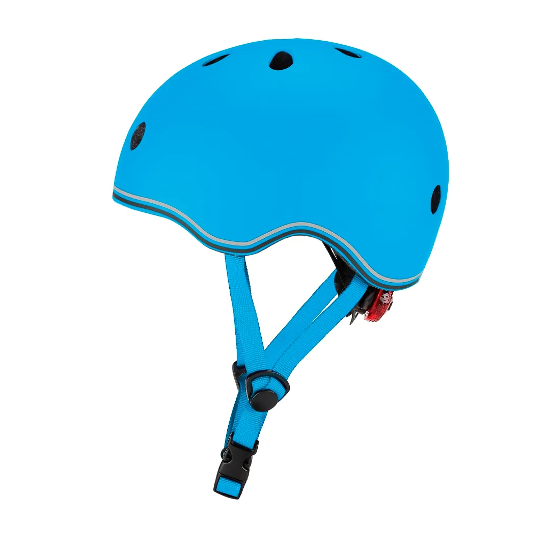 Casco Scooter Niño Globber Primo Lights Celeste