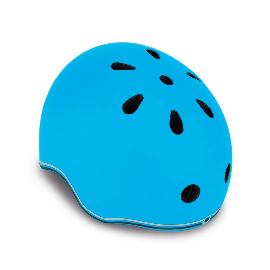 Casco Scooter Niño Globber Primo Lights Celeste