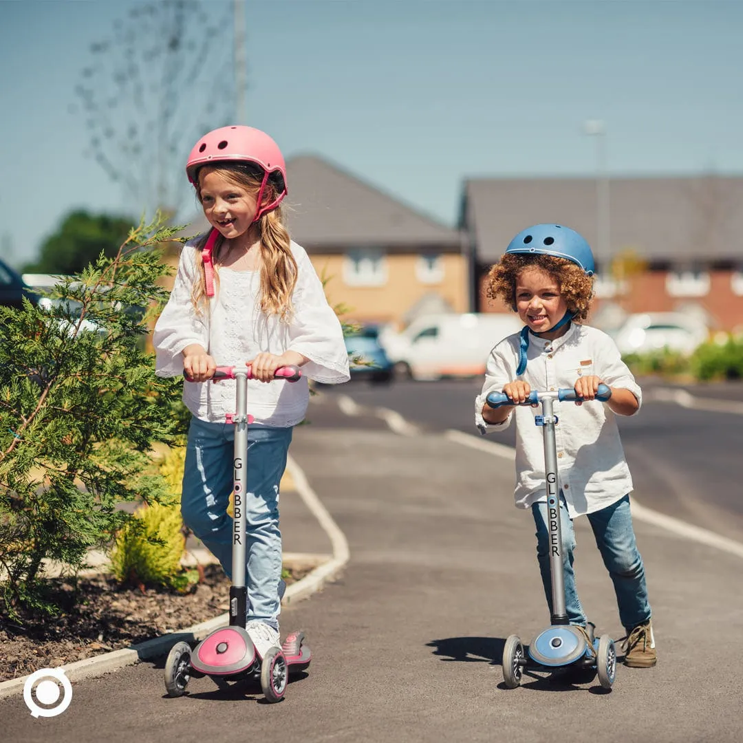 Casco Scooter Niño Globber Primo Lights Celeste