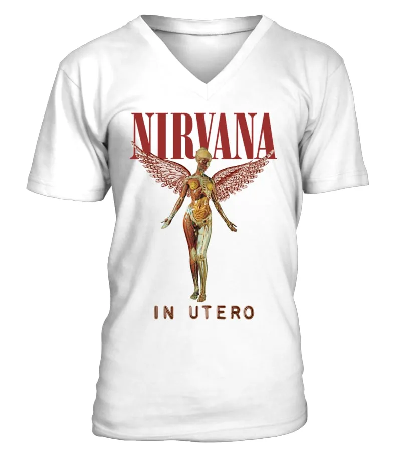 COVER100WT.BK. NIRVANA, 'IN UTERO' (1) CAMISETA CUELLO EN V UNISEX