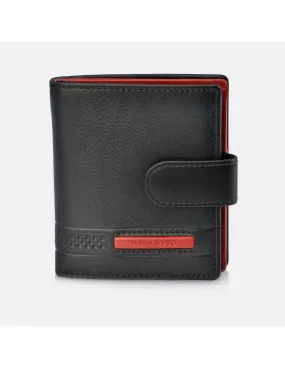 DAVILETTO Cartera para hombre de piel con monedero y cierre con estuche de regalo