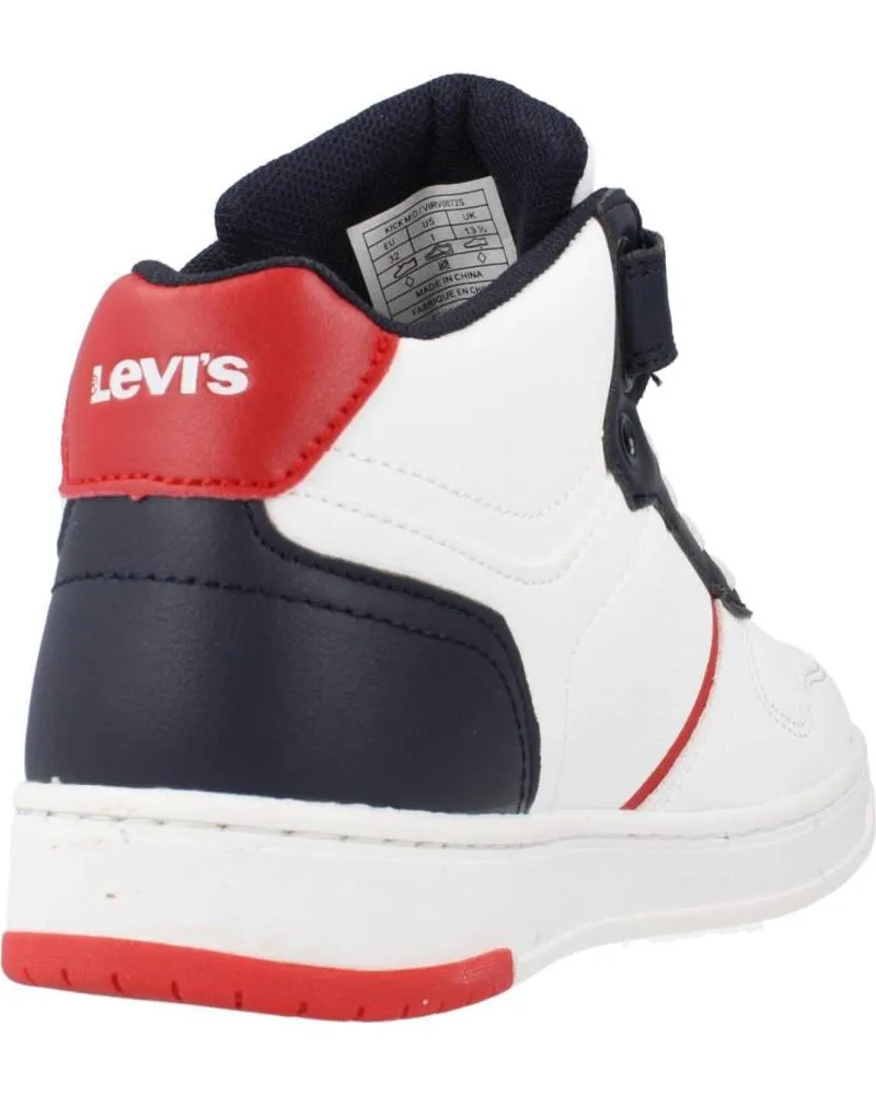 Deportivas de Niña y Niño LEVIS KICK MID BLANCO