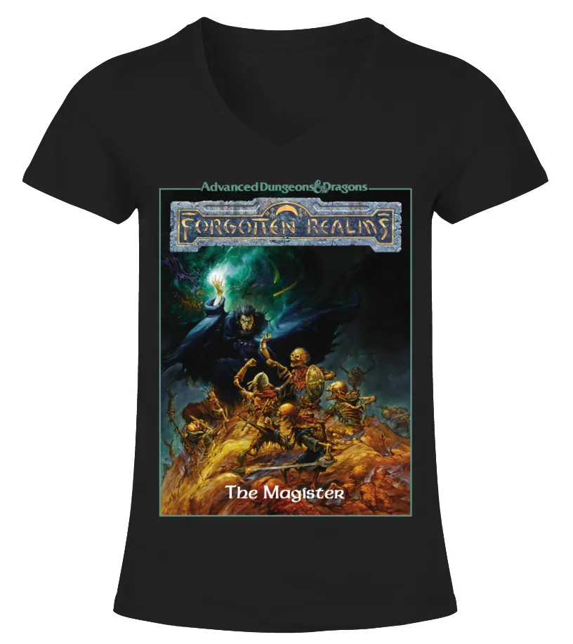 DNDALL005BK. ADVANCED DUNGEONS   DRAGONS  THE MAGISTER CAMISETA CUELLO PICO MUJER