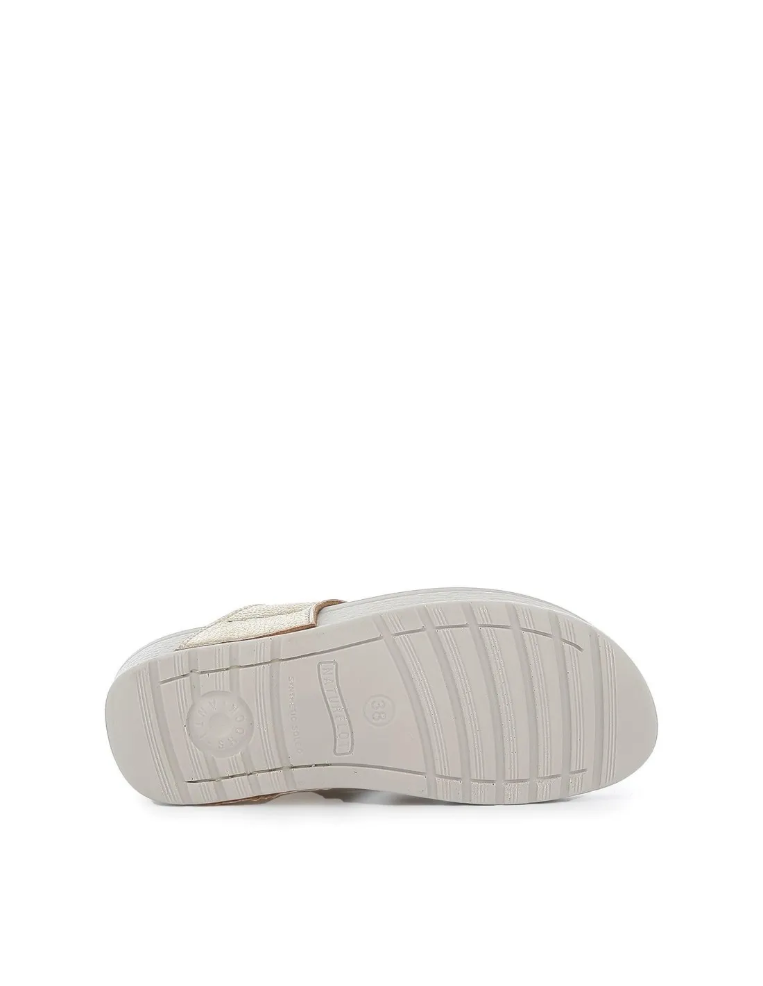 Esclava cuña anatomica de mujer metalizado dorado FLY FLOT