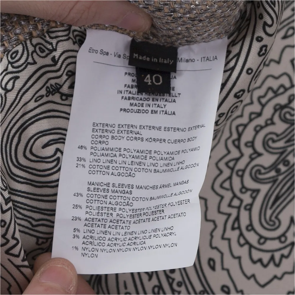 Etro Abrigo Lino Beige T 36