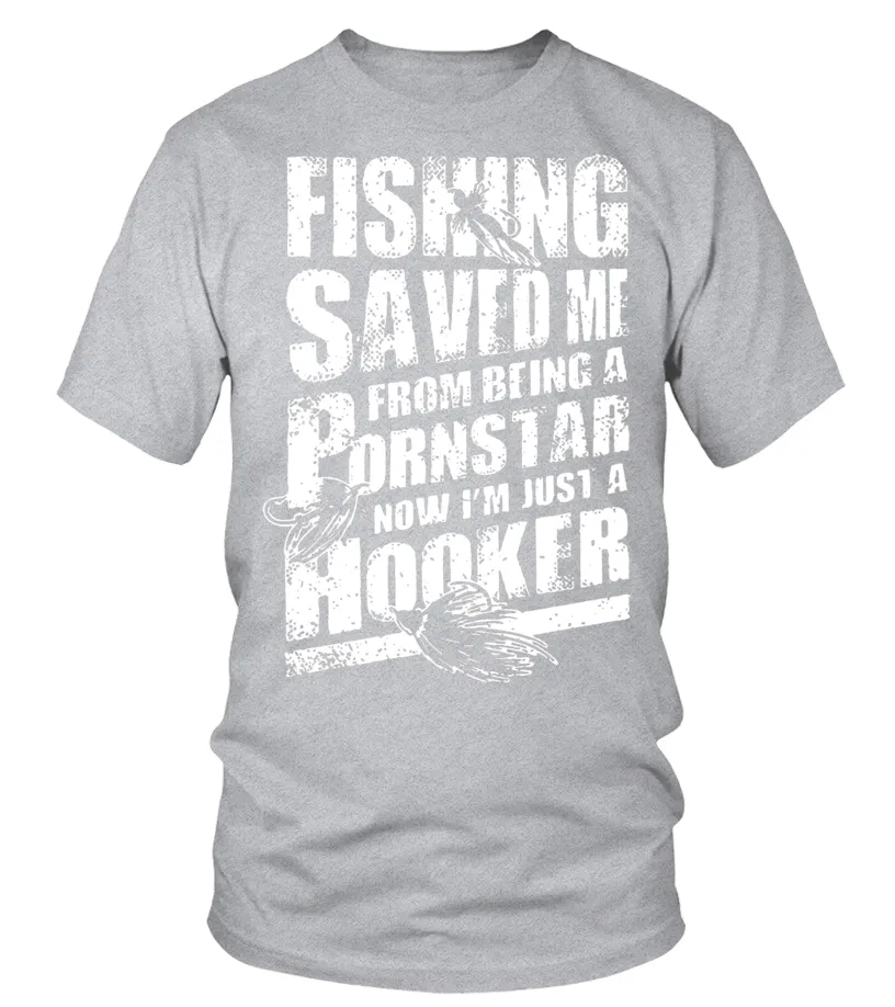 FISHING  I'M JUST A HOOKER  FISHING T SHIRTS  LIMITED EDITION CAMISETA CUELLO REDONDO UNISEX